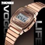 Skmei - 1901 - Women Minimal Square Watch - RoseGold-Steel - Image 2