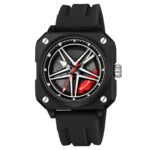 Skmei 2362 Trendy Wheel Spinner Quartz Silicon Strap - Black - Image 2