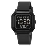 Skmei - 2558 - Minimal Time Digital Watch - Black/Black