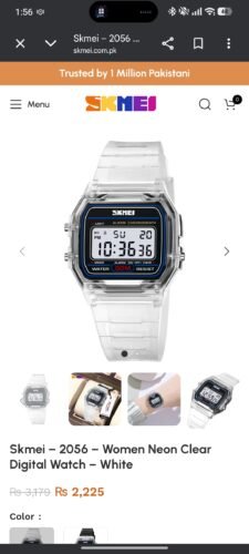 Skmei - 2056 - Women Neon Clear Digital Watch - White/Black photo review