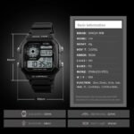 SKMEI 1299 Digital Dual Time Sports Watch - black - Image 3