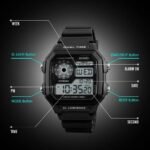 SKMEI 1299 Digital Dual Time Sports Watch - black - Image 2