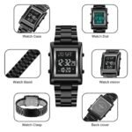 SKMEI 1812 Compact Square Digital Watch - Black/black - Image 3