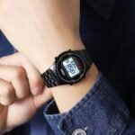 SKMEI 1882 Classic Round Digital Watch - Black/white - Image 3