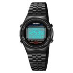SKMEI 1882 Classic Round Digital Watch - Black/white - Image 4