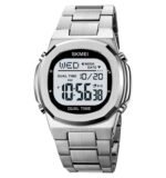 SKMEI 2004 Digital Chronograph Countdown Timer Watch - silver/white