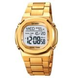 SKMEI 2004 Digital Chronograph Countdown Timer Watch - Gold/white