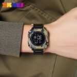 SKMEI 2131 Square Dial Digital Dual Time Watch - armygreem/camo - Image 2