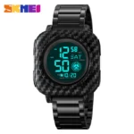 SKMEI 2131 Square Dial Digital Dual Time Watch - carbonfiber - Image 3