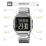 SKMEI 2133 Square Digital Stainless Steel Sports Watch - silver - Image 3