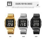 SKMEI 2133 Square Digital Stainless Steel Sports Watch - silver - Image 4