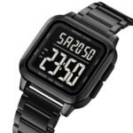 SKMEI 2133 Square Digital Stainless Steel Sports Watch - black