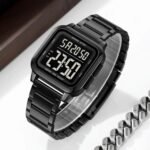 SKMEI 2133 Square Digital Stainless Steel Sports Watch - black - Image 2