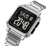 SKMEI 2133 Square Digital Stainless Steel Sports Watch - silver