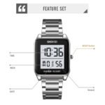 SKMEI 2154 Rectangle Digital Sports Wristwatch - silver/white - Image 2
