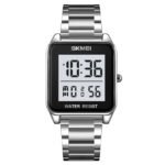 SKMEI 2154 Rectangle Digital Sports Wristwatch - silver/white
