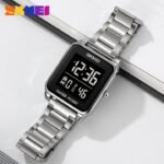 SKMEI 2154 Rectangle Digital Sports Wristwatch - silver/black - Image 2