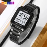 SKMEI 2154 Rectangle Digital Sports Wristwatch - black/white - Image 3