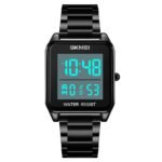 SKMEI 2154 Rectangle Digital Sports Wristwatch - black/white - Image 4
