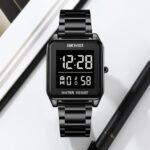 SKMEI 2154 Rectangle Digital Sports Wristwatch - Black/black - Image 3