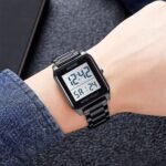 SKMEI 2154 Rectangle Digital Sports Wristwatch - black/white - Image 2
