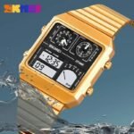 SKMEI 2198 Digital Thermometer Multifunctional Watch - gold - Image 2