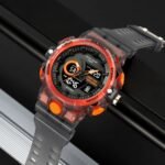 SKMEI 2225 Military Style 3 Time Zone Sports Watch - orange - Image 2