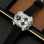 SKMEI 2229 Multi-Zone Analog Digital Sports Watch - silver/silver/leather - Image 2