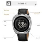 SKMEI 2241 Digital Leather Strap Watch - silver/black - Image 2