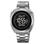 SKMEI 2242 Round Digital Stainless Steel Watch - silver/black