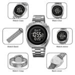 SKMEI 2242 Round Digital Stainless Steel Watch - silver/black - Image 2