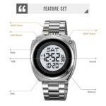 SKMEI 2242 Round Digital Stainless Steel Watch - silver/white - Image 2