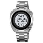 SKMEI 2242 Round Digital Stainless Steel Watch - silver/white