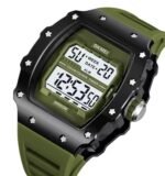 SKMEI 2296 Digital Sports Countdown Timer Watch - brightblack/armygreen - Image 2