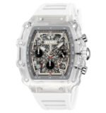 SKMEI 2305 Tonneau Skeleton Dial Chronograph Watch - white/transparent/white - Image 2