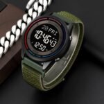 SKMEI 2412 Digital Countdown World Time Sports Watch - armygreen/nylon - Image 2