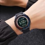 SKMEI 2412 Digital Countdown World Time Sports Watch - black/silcon - Image 3