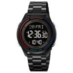 SKMEI 2412 Digital Countdown World Time Sports Watch - black/steel - Image 3