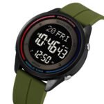 SKMEI 2412 Digital Countdown World Time Sports Watch - armygreen/silicon