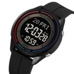 SKMEI 2412 Digital Countdown World Time Sports Watch - black/silcon