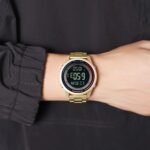 SKMEI 2412 Digital Countdown World Time Sports Watch - Gold/steel - Image 3