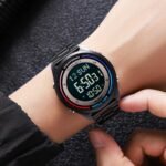 SKMEI 2412 Digital Countdown World Time Sports Watch - black/steel - Image 5