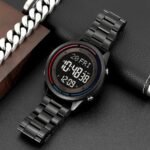 SKMEI 2412 Digital Countdown World Time Sports Watch - black/steel - Image 2