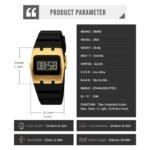 SKMEI 2415 Compact Digital Silicone Strap Watch - Gold - Image 4