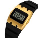 SKMEI 2415 Compact Digital Silicone Strap Watch - Gold