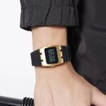 SKMEI 2415 Compact Digital Silicone Strap Watch - Gold - Image 3