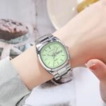 SKMEI 2420 Unisex Analog Quartz Day-Date Watch - silver/green - Image 3