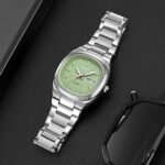 SKMEI 2420 Unisex Analog Quartz Day-Date Watch - silver/green - Image 2