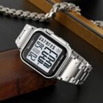 SKMEI 2447 Square Digital Countdown Timer Watch - silver/white - Image 2