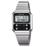SKMEI 2448 Vintage Square Digital Stainless Steel Watch - silver-white - Image 2